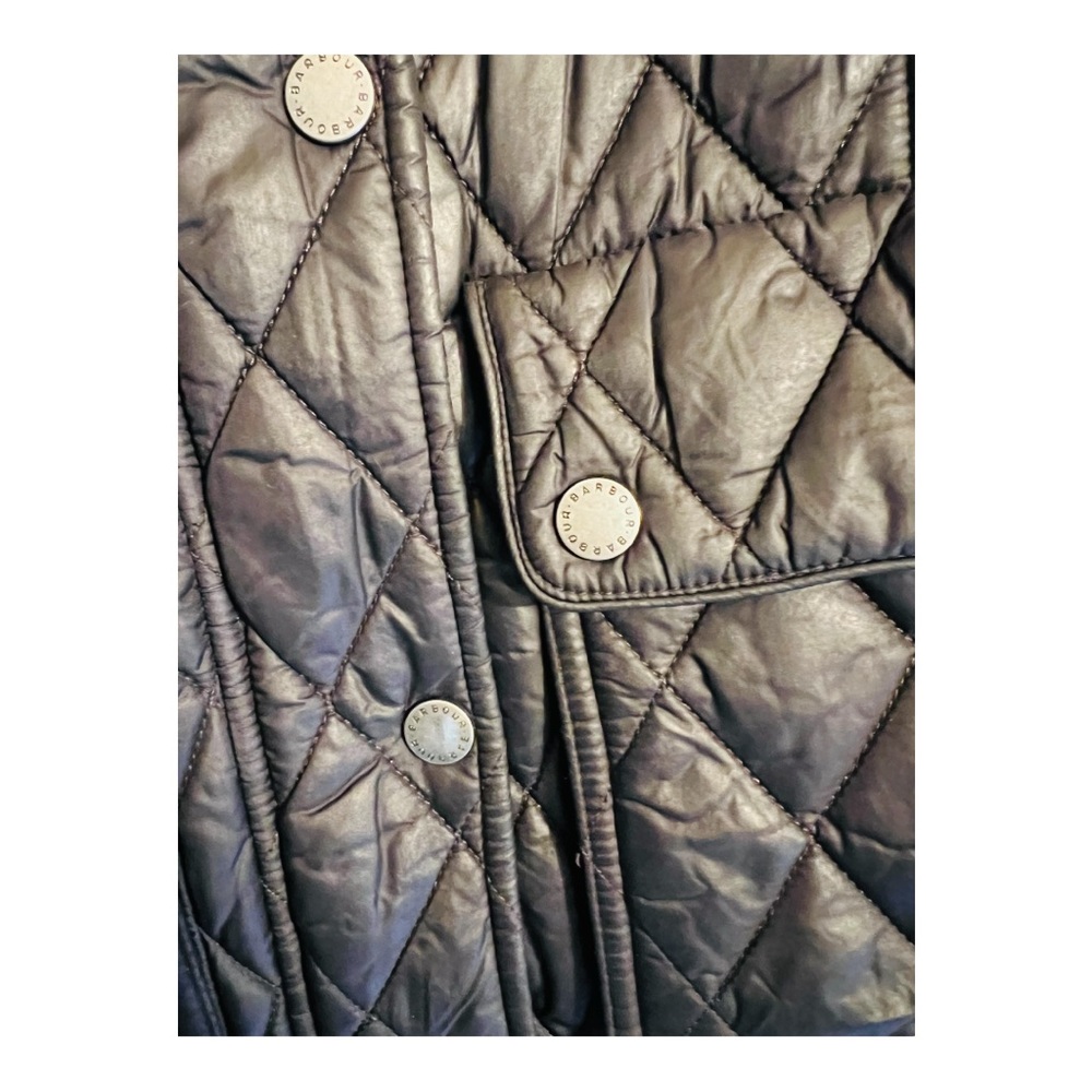 Barbour Fairway Quilted Jacket Zipper Was Broken Off No Zipper Buttons Up Only - Picture 9 of 11